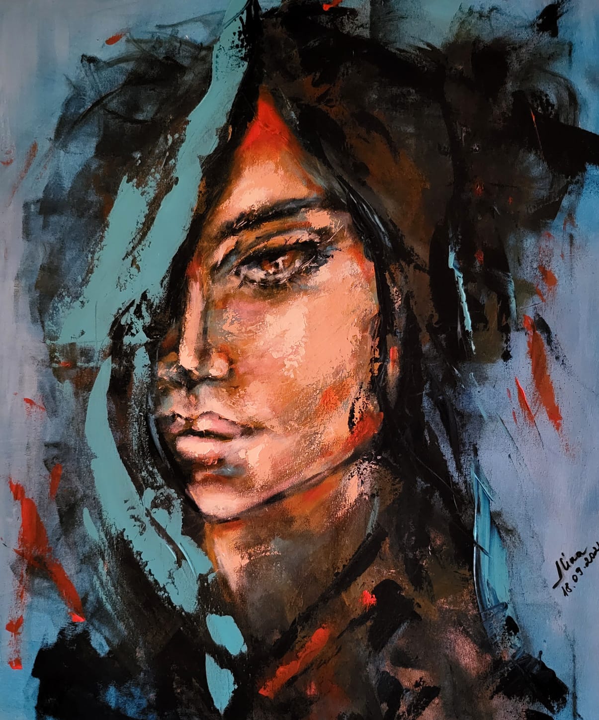 ArteDiAlina.com painting: Half happiness